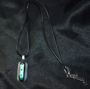 Iridescent Glass Pendant Necklace